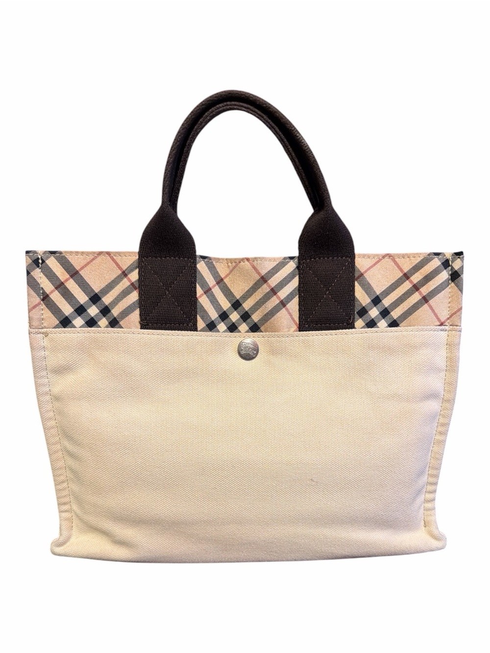 Vintage Burberry Blue Label Nova Check Canvas Tote Bag